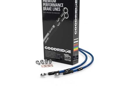 Goodridge 00-07 BMW F650GS Dakar Non ABS Electric Blue Front SS Brake Lines For Sale