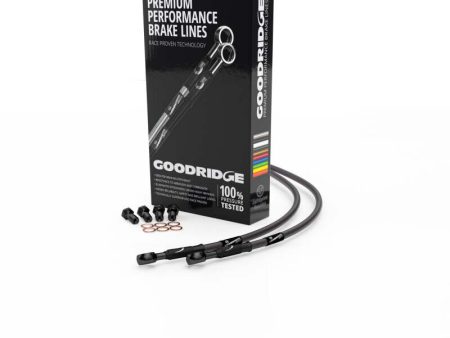 Goodridge 00-02 BMW R1150R ABS Carbon Front SS Brake Lines w Black Fittings Online Sale