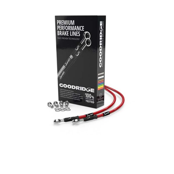 Goodridge 99-02 BMW R1150GS (Non ABS) Red Rear SS Brake Lines on Sale