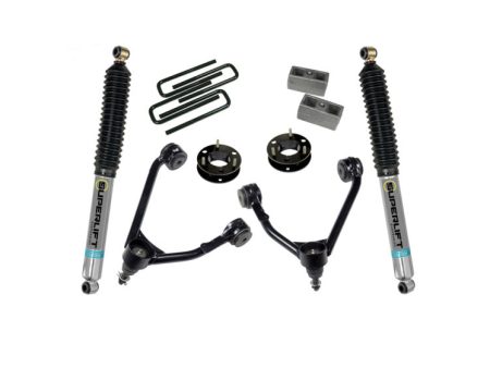 Superlift 07-16 Chevy Silv 1500 2WD 3.5in Lift Kit w  Cast Steel Control Arms & Bilstein Rear Shocks For Discount