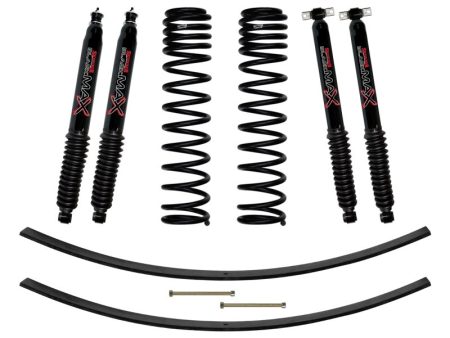 Skyjacker Jeep XJ 3in FR Dual Rate Long Coil Suspension Lift LKit w RR Add-A-Leafs Black Max Shocks For Discount